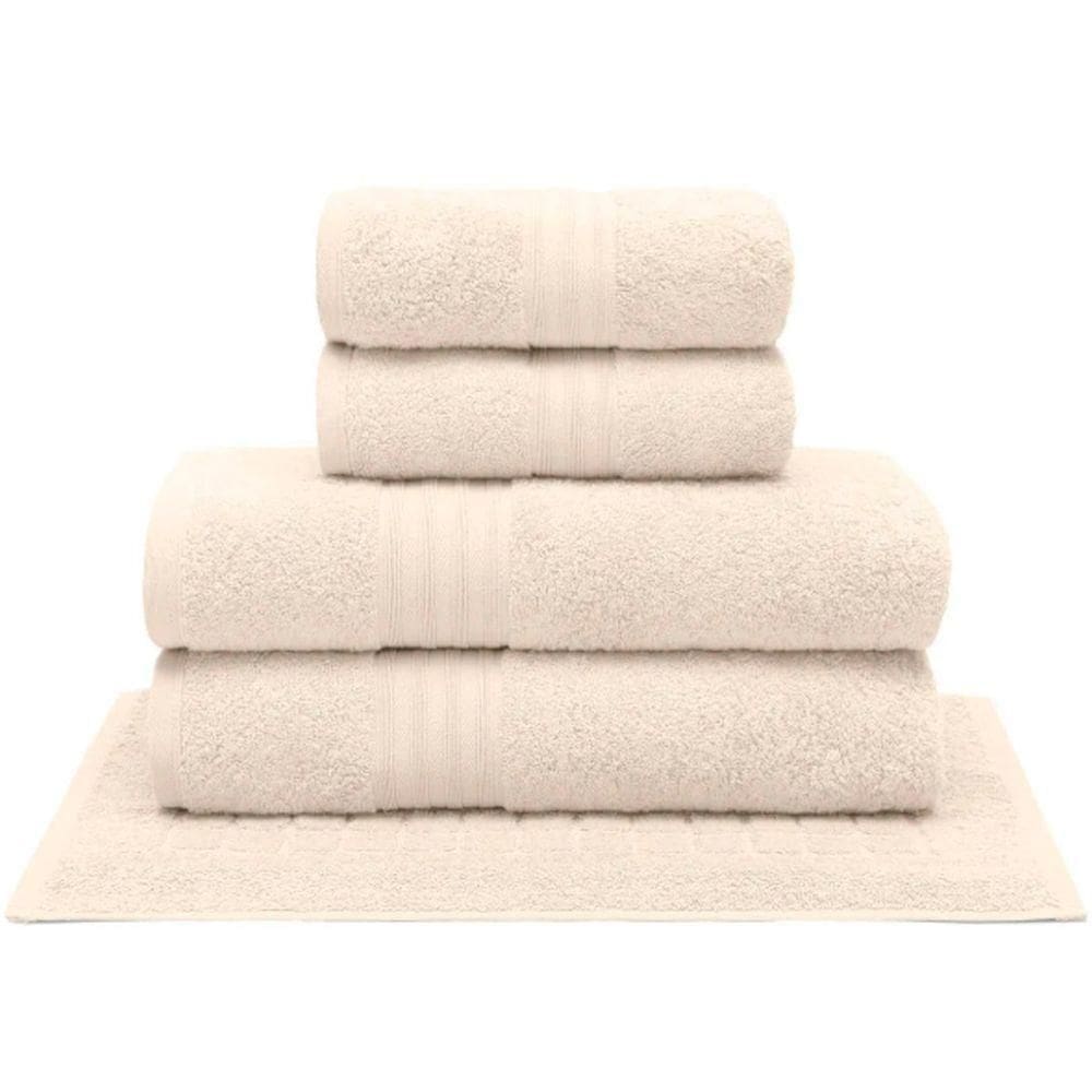 Jogo De Toalha Buettner 5 Peças Algodão Egípcio Platine Color Marfim