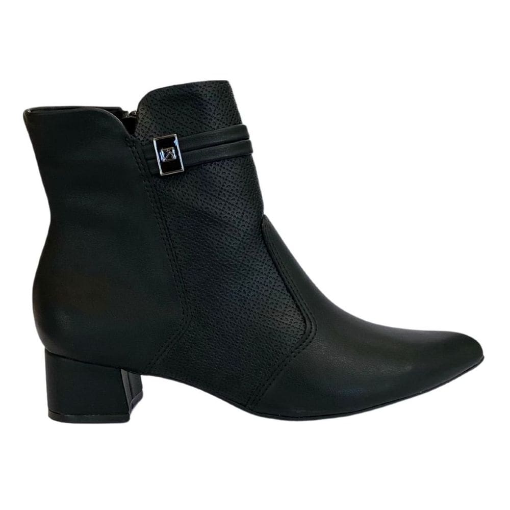 Bota Piccadilly 739075 Feminino Preto cano baixo bico fino