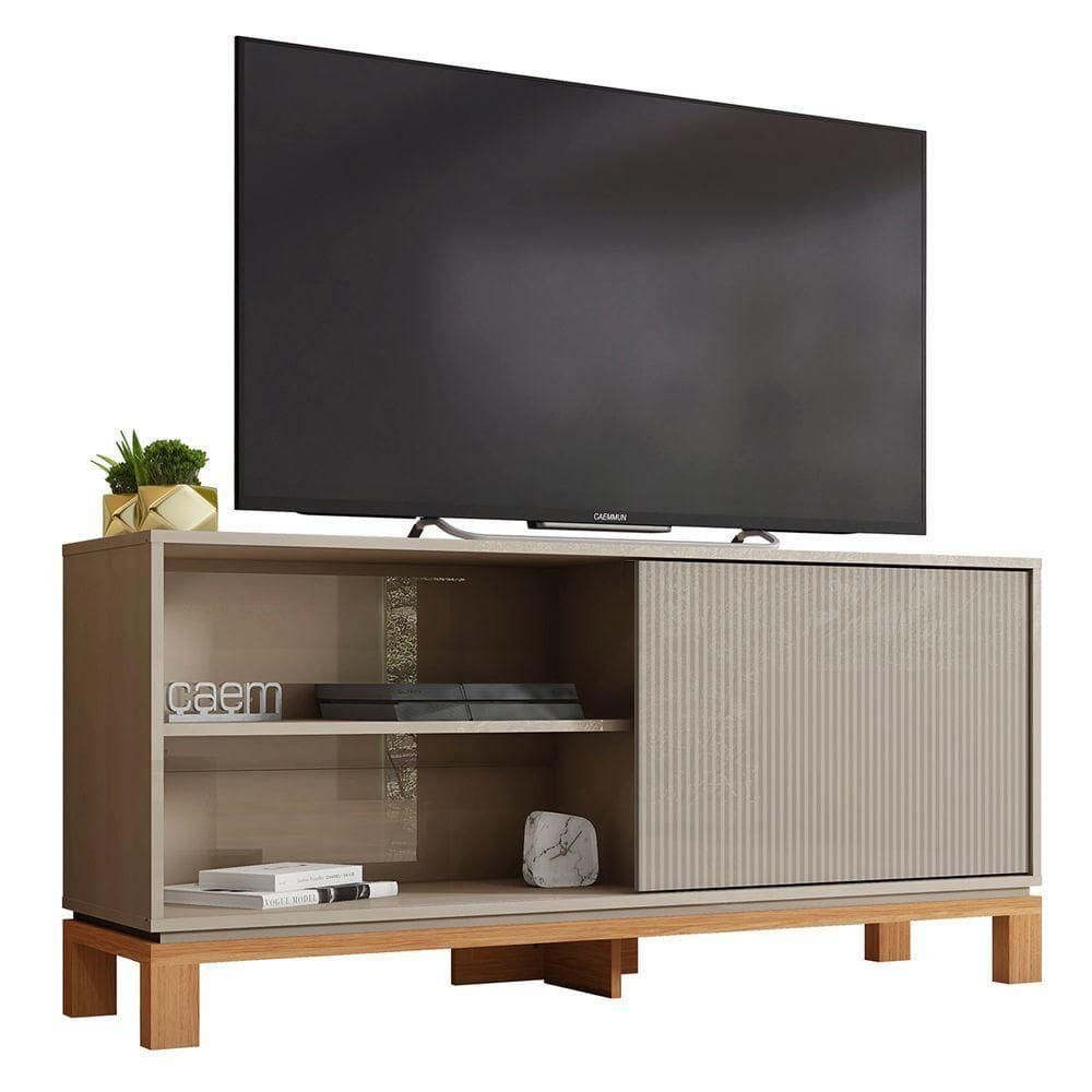 Rack Bancada Para 45 Pol 136cm Lucca Areia Freijó C01 Mpozenato