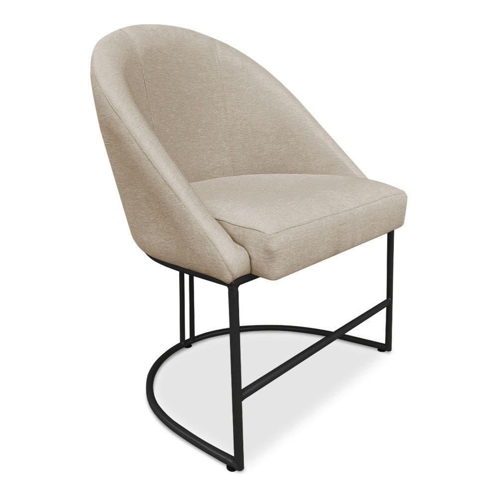 Cadeira Poltrona De Jantar Bela Veludo Base Metálica Industrial Preto - Pallazio Cor Azul Marinho