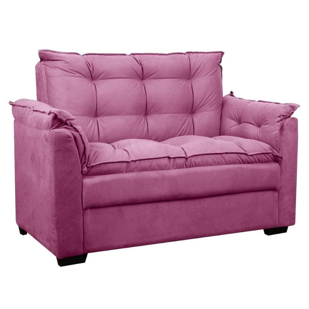 Sofá Confortável 1,40 Pequeno Compacto Small Rosa