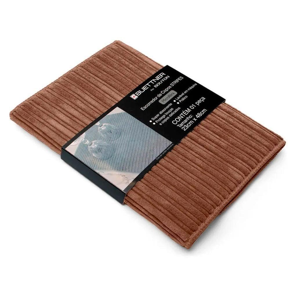 Escorredor De Copos Buettner Microfibra 80% Poliéster-20% Poliamida Cooking Stripes 23cm X 48cm Khaki
