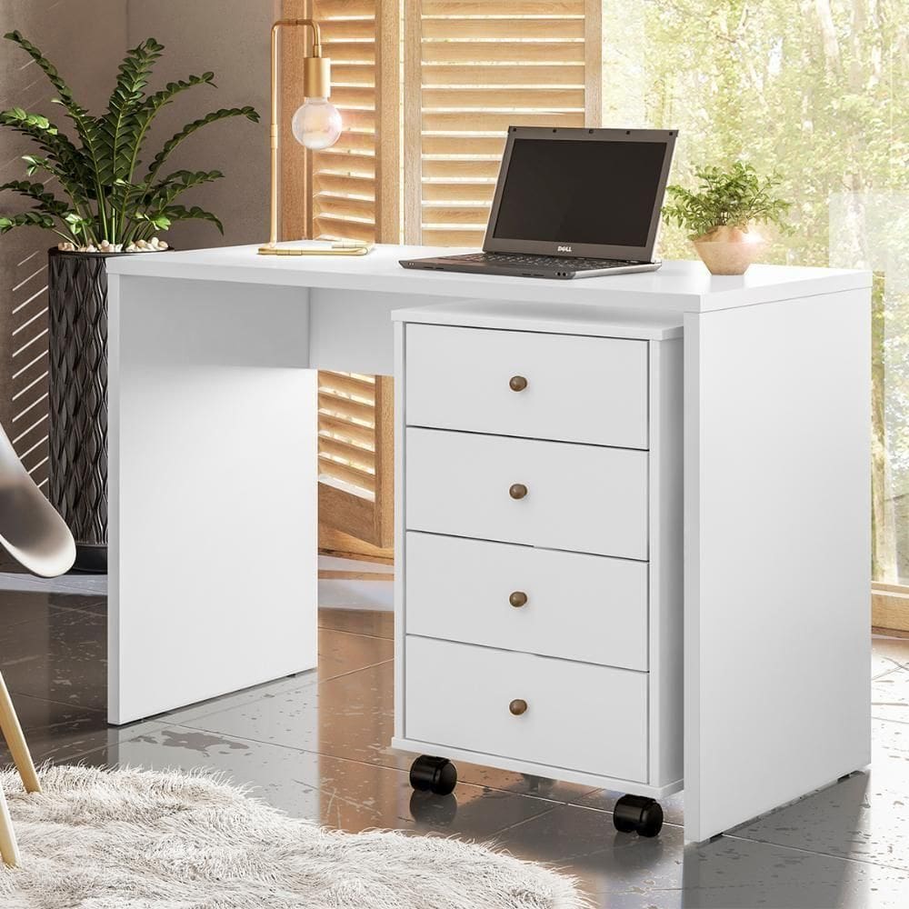 Gaveteiro 4 Gavetas Com Rodizios Office Presence - Branco
