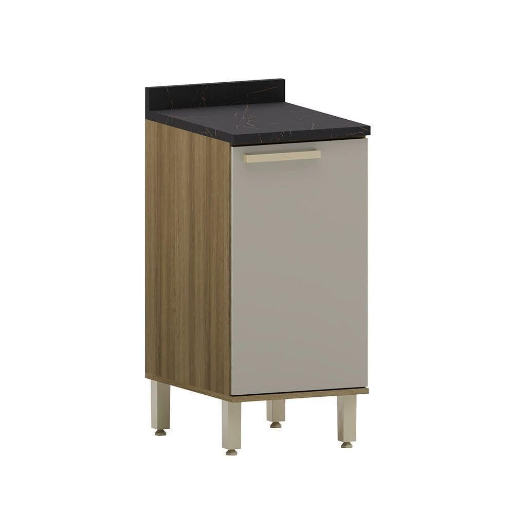 Balcão De Cozinha Com Tampo 40cm 1 Porta Isis Luciane Móveis Avelã-mocca Laca