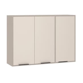 Armário Aéreo 120cm 3 Portas Stylo Luciane Móveis Cinammon-beige
