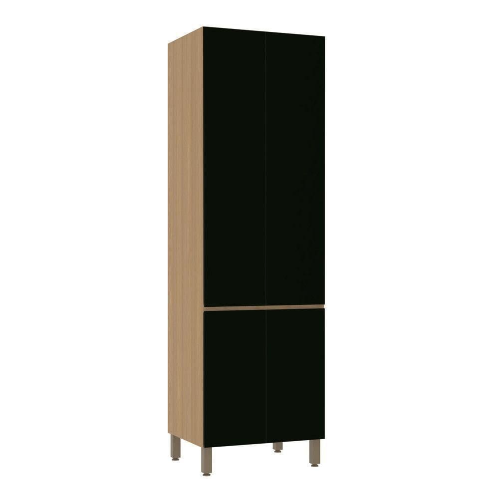 Paneleiro Duplo 70cm 4 Portas Slim Luciane Móveis Freijó-preto