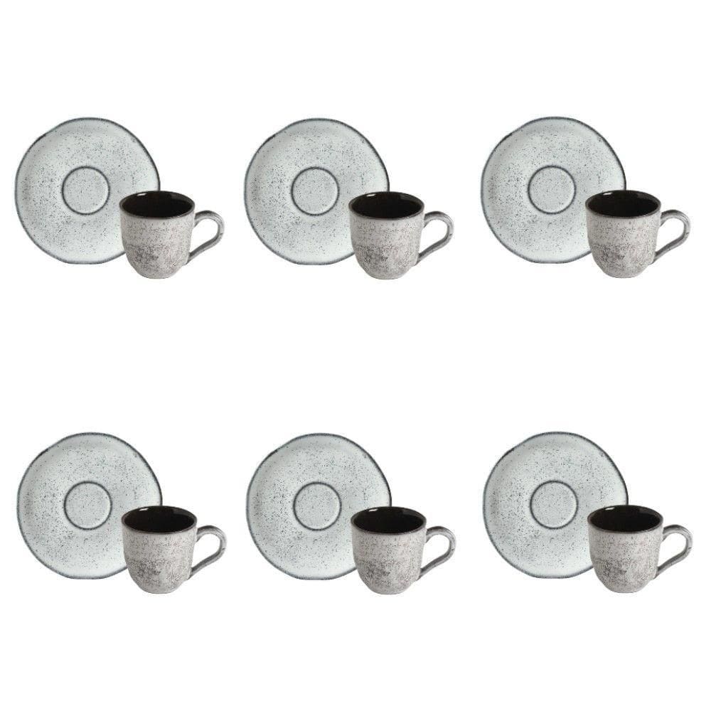 Conjunto De Xícara De Cafezinho Com Pires 06 Peças Orgânico Echo Porto