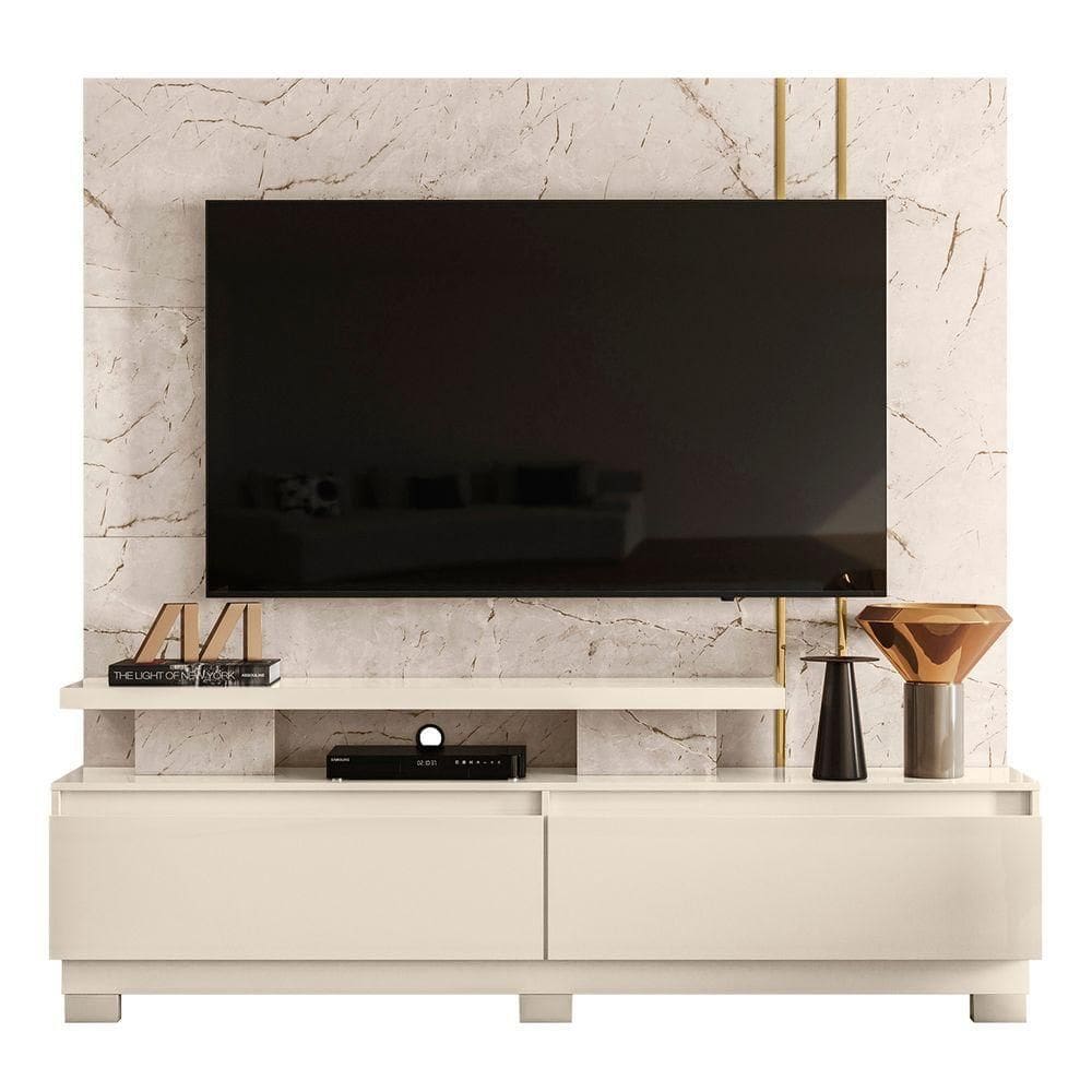 Estante Painel Para 75 Pol 183cm Luara Z10 Off Calacata Mpozenato