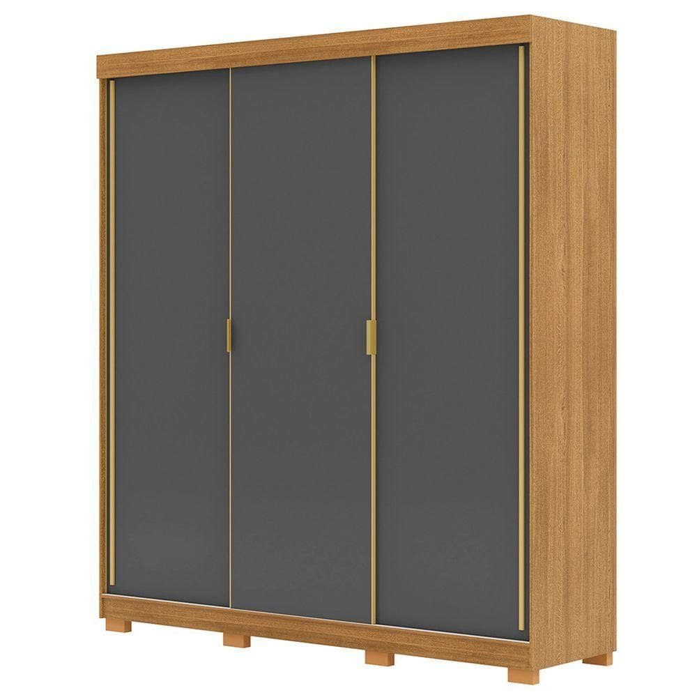 Guarda Roupa Casal 200cm 3 Portas Porto Nature-alasca Vila Rica