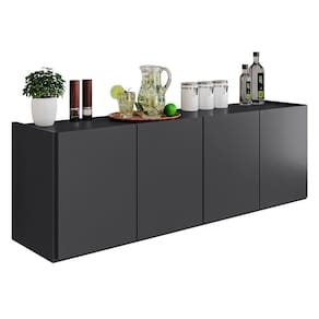 Balcão Suspenso Multiuso Lavanderia 118cm Monna Grafite Z34 Mpozenato