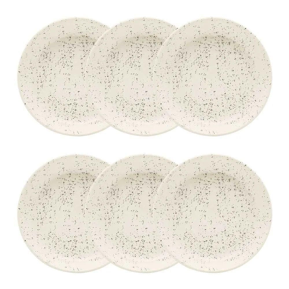 Conjunto De Pratos Fundos 06 Peças Flat Chuvisco Oxford