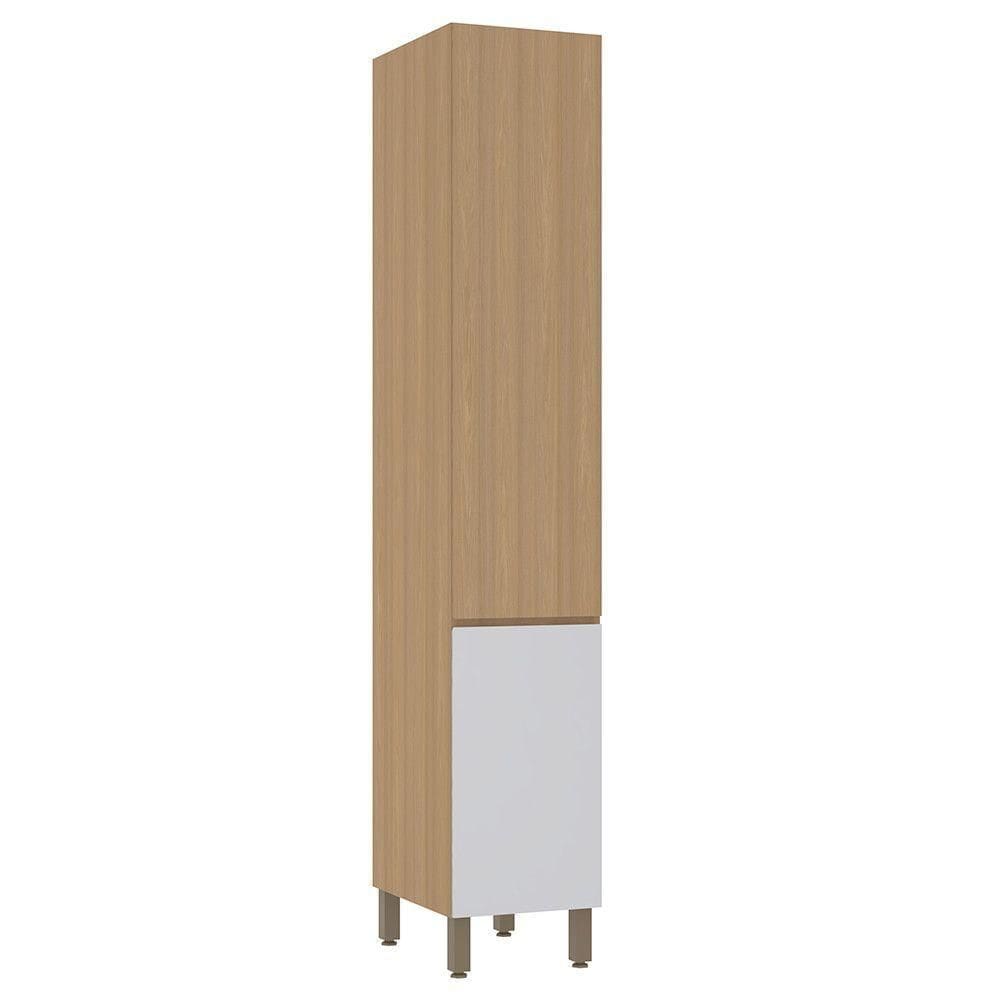 Paneleiro Simples 40cm 2 Portas Slim Luciane Móveis Freijó-freijó -cinza Cristal