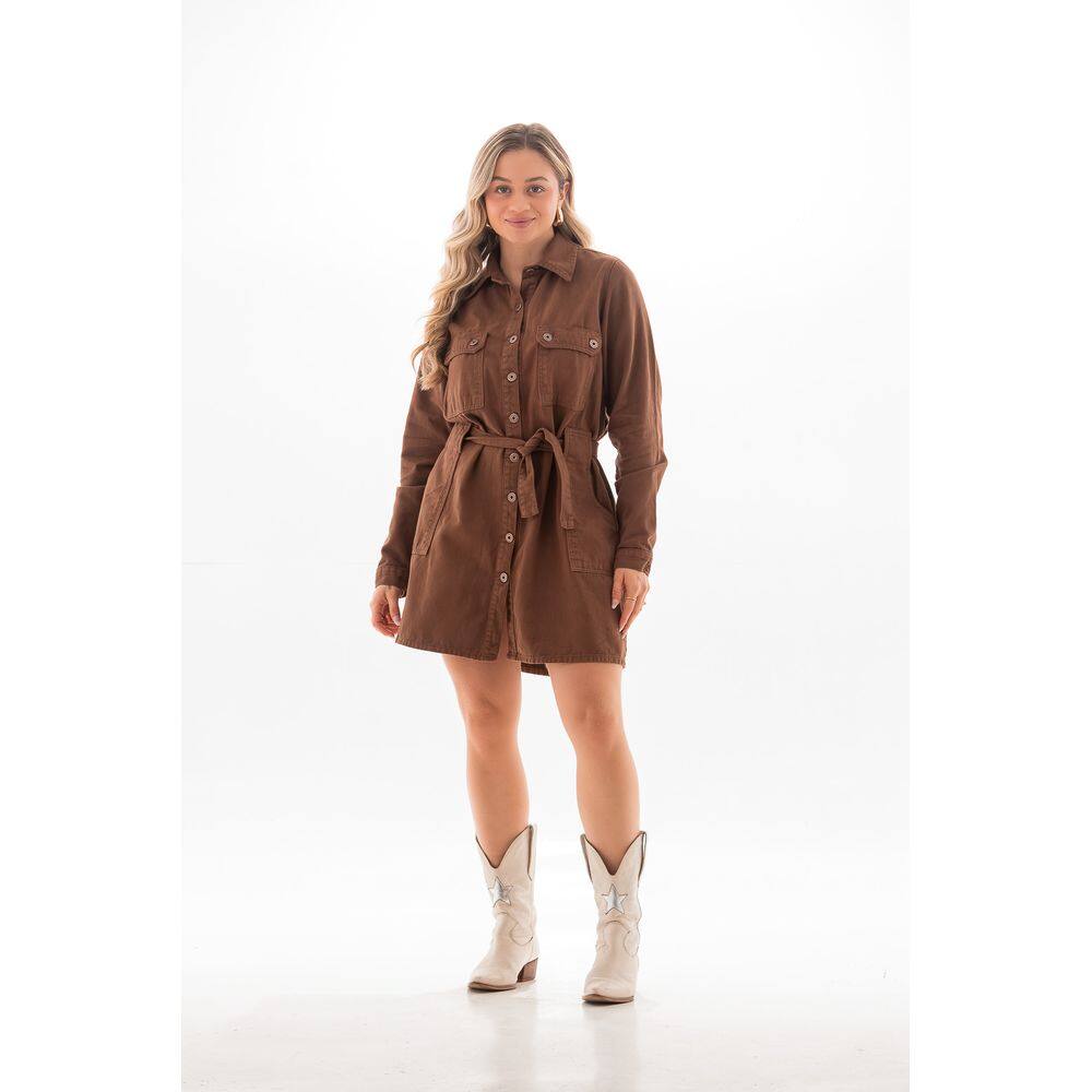 Vestido M/l Jeans Feminino Arauto Curto