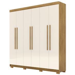 Guarda Roupa Casal 218cm 6 Portas Elegance Nature-champanhe Vila Rica