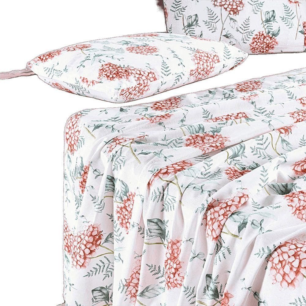 Jogo De Cama Lençol Queen Sensuale Percale 200 Fios 4 Peças - Hortência - 80% Algodão, 20% Poliéster