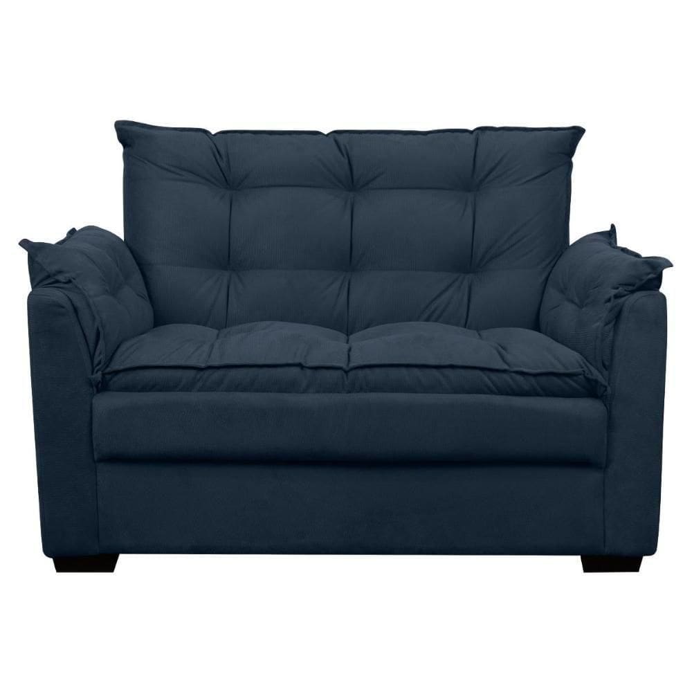 Sofá Confortável 1,40 Pequeno Compacto Small Azul Marinho