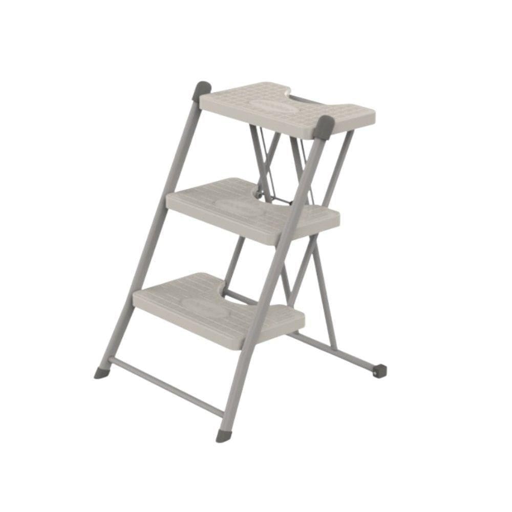 Escada Alcance 3 Degraus Dobrável 120 Kg Cinza Anodilar