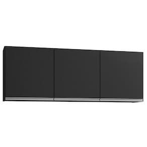 Armário Aéreo De Cozinha 150cm 3 Portas Argélia Preto - Lumil