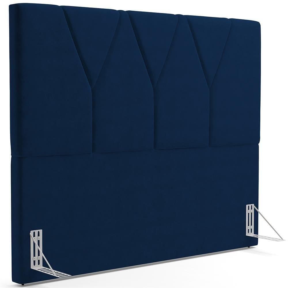 Cabeceira Cama Solteiro 100cm Aura Suede W01 Azul - Mpozenato