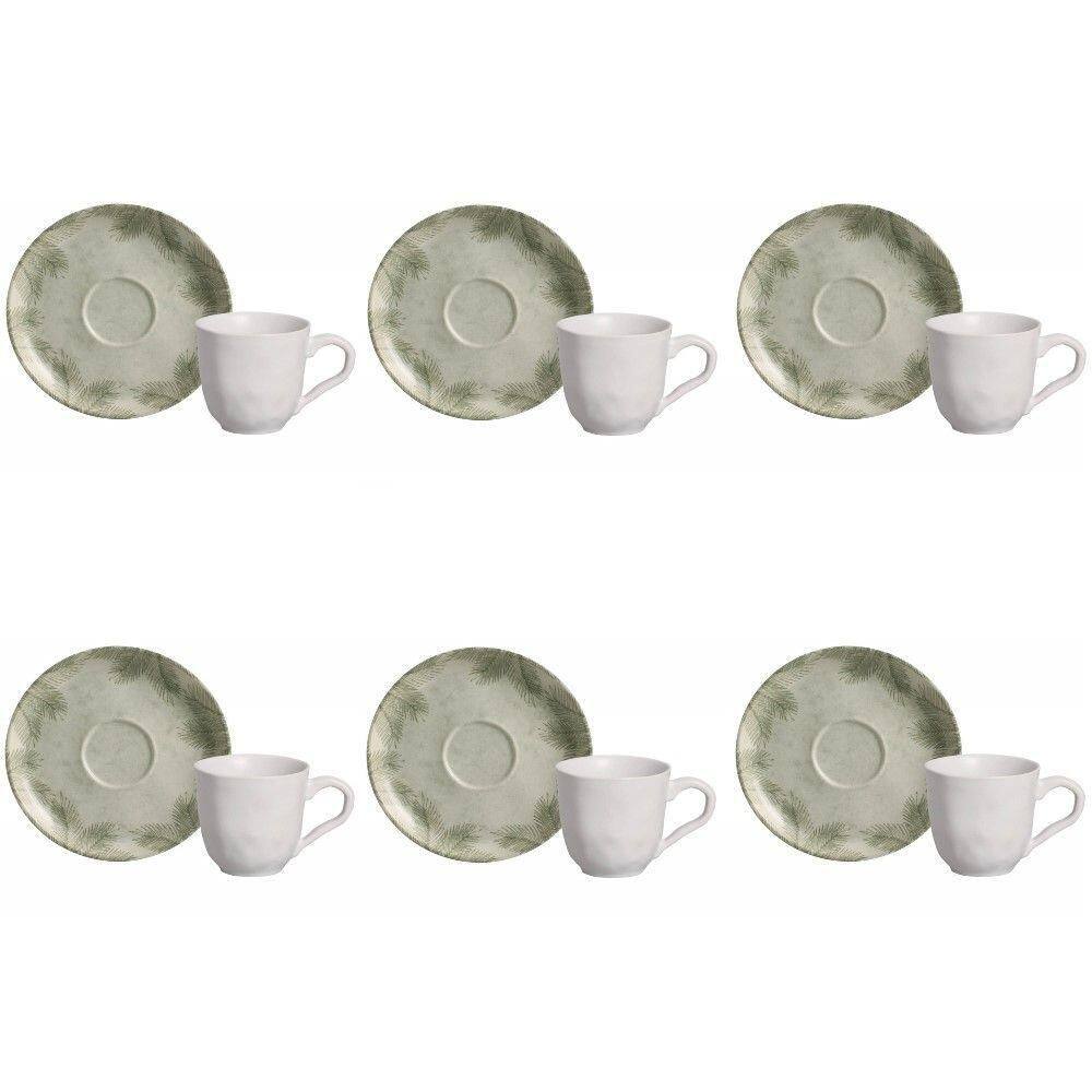 Conjunto De Xícara De Cafezinho Com Pires 06 Peças Bio Tropicália Porto