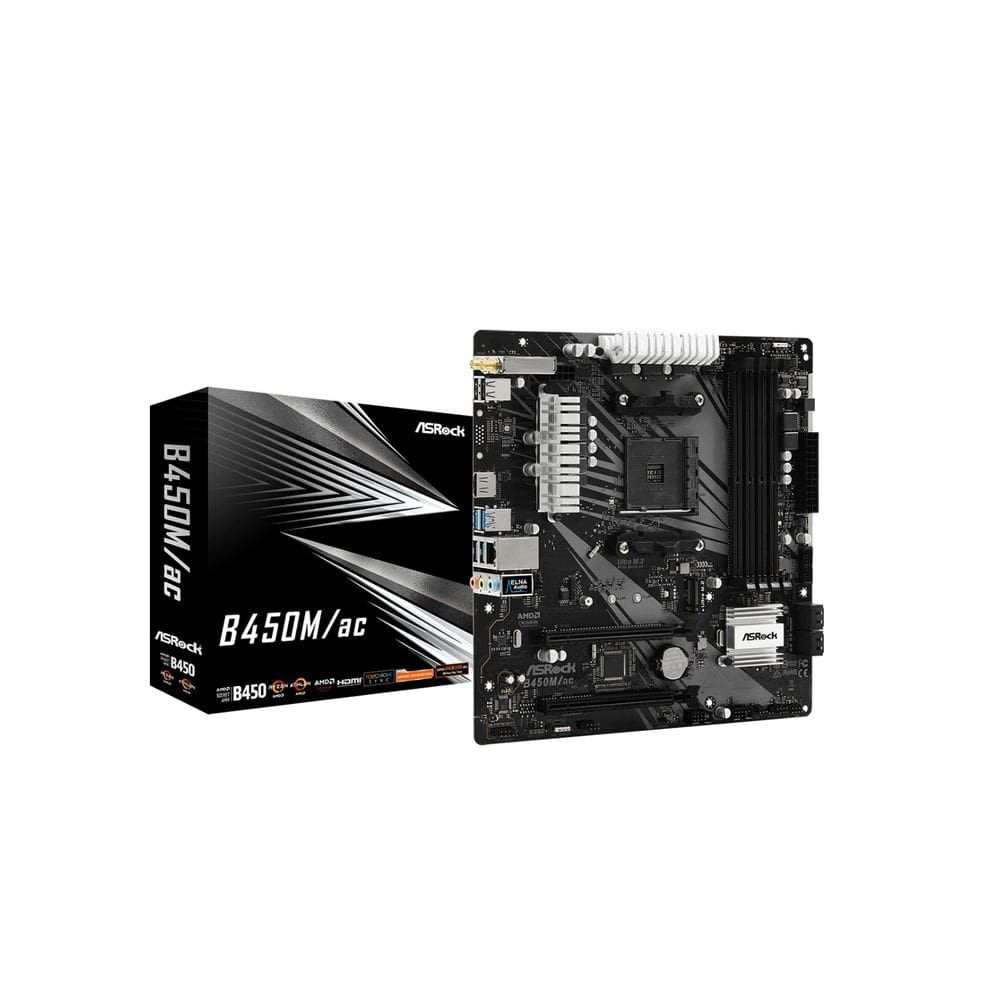 Placa Mãe ASRock B450M AC Compatível Soquete AMD AM4 Ryzen