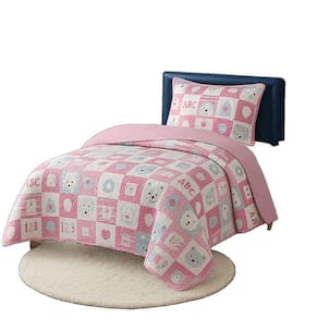 Kit Cobre Leito Colcha Bouti Solteiro Infantil 2 Peças - Coelhos - 100% Poliéster