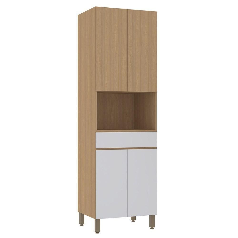 Paneleiro 70cm 4 Portas E 1 Gaveta Com Espaço Para Micro-ond Freijó-freijó -cinza Cristal