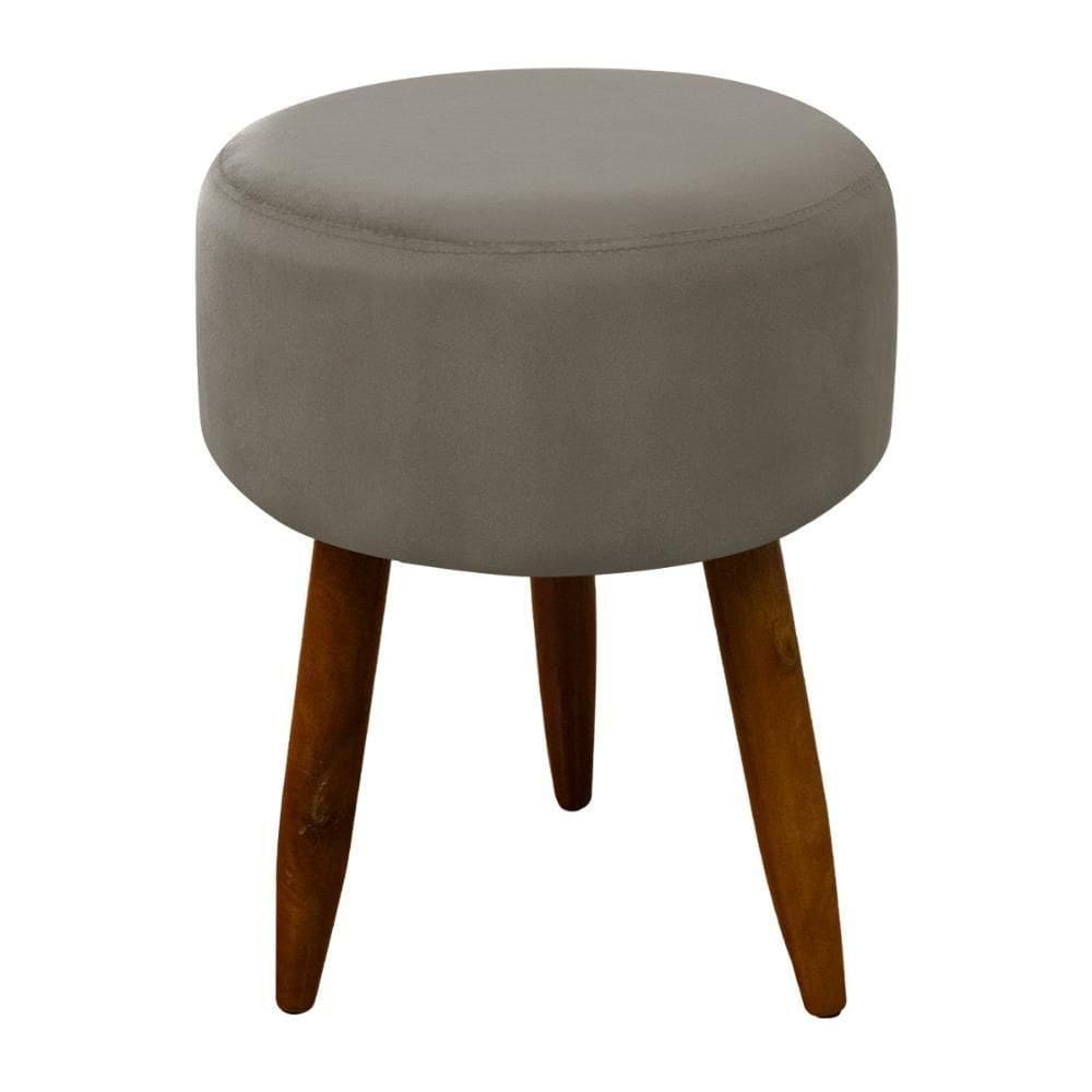 Puff Banqueta Decorativo Pés Madeira Cappuccino