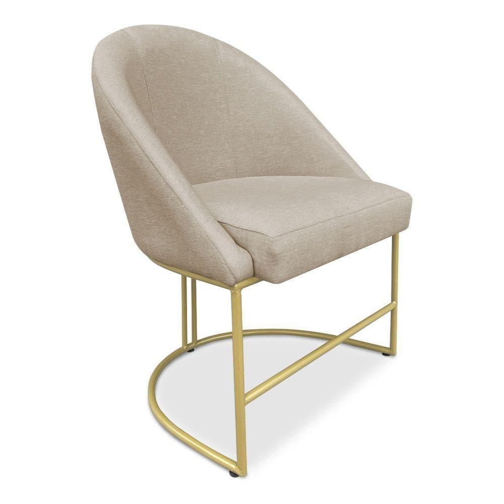 Cadeira Poltrona De Jantar Bela Veludo Base Metálica Industrial Dourado - Pallazio Cor Azul Marinho