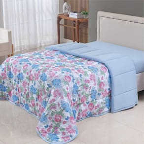 Edredom Coberdrom Sonho Bom Queen Em Malha - Azul - 100% Algodão