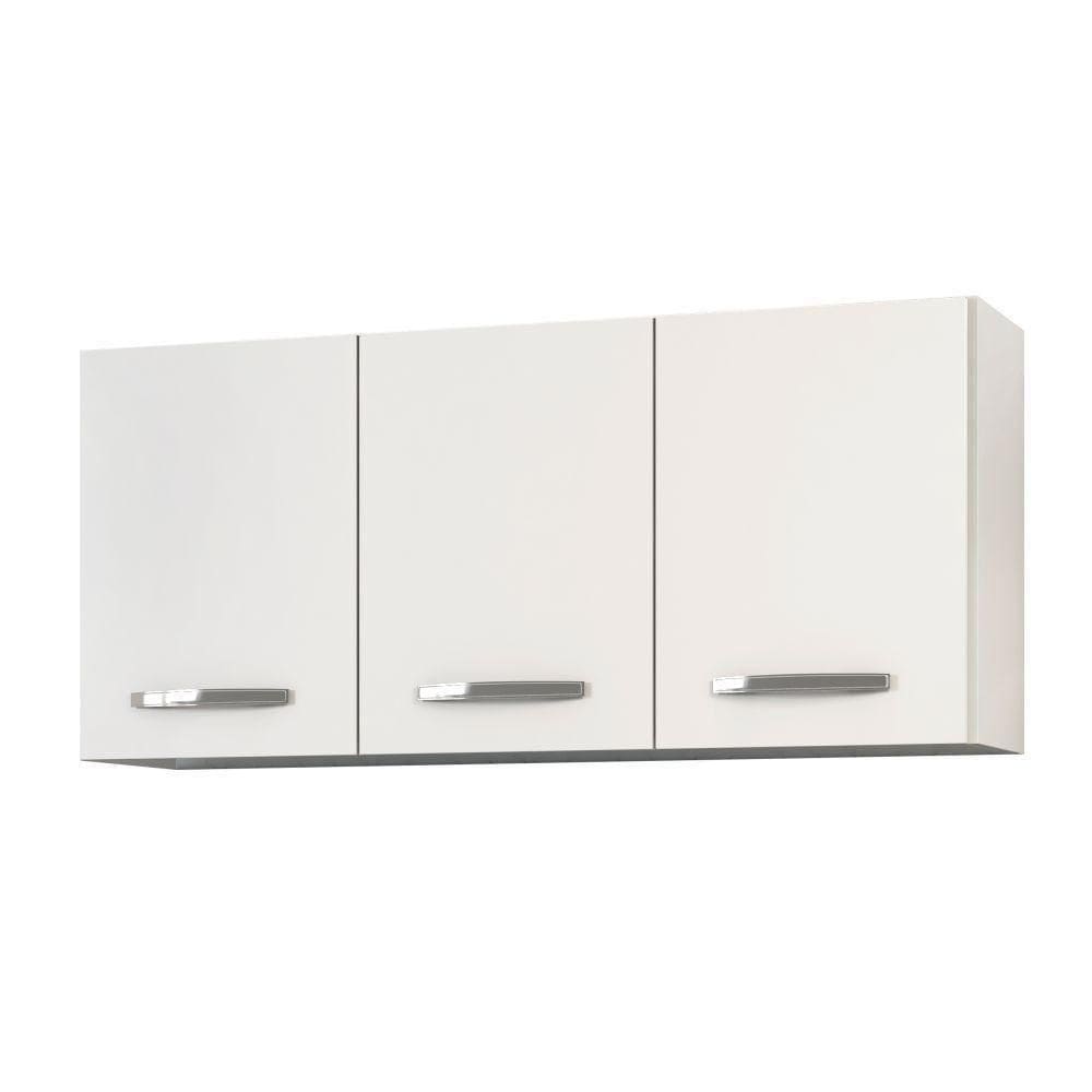 Armário Aéreo De Cozinha Honduras 03 Portas 120cm Branco - Lumil Móveis Branco