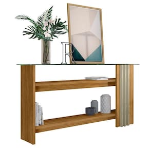 Aparador De Sala Com Prateleiras 150cm Fire Z10 Cumaru Opala Mpozenato
