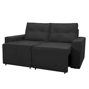 Sofá Retrátil 2 Lugares 1,80 Confortável Polo Preto