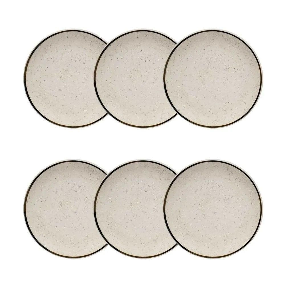 Conjunto De Pratos De Sobremesa 06 Peças Unni Brisa Oxford