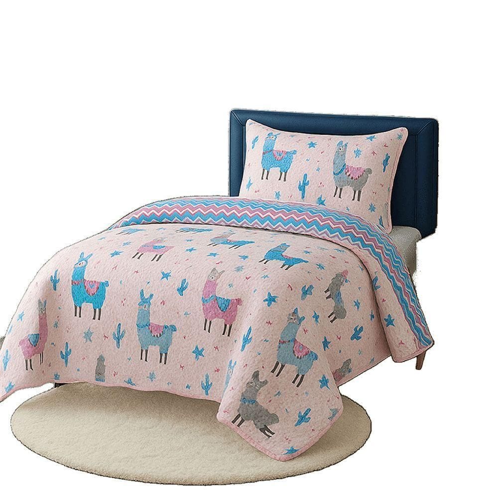 Kit Cobre Leito Colcha Bouti Solteiro Infantil 2 Peças - Ilhama - 100% Poliéster