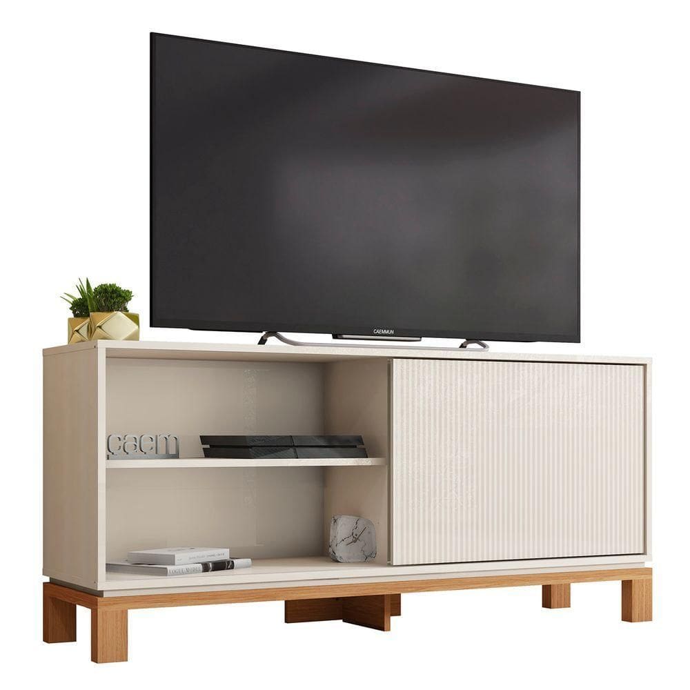 Rack Bancada Para 45 Pol 136cm Lucca Off White Freijó C01 Mpozenato