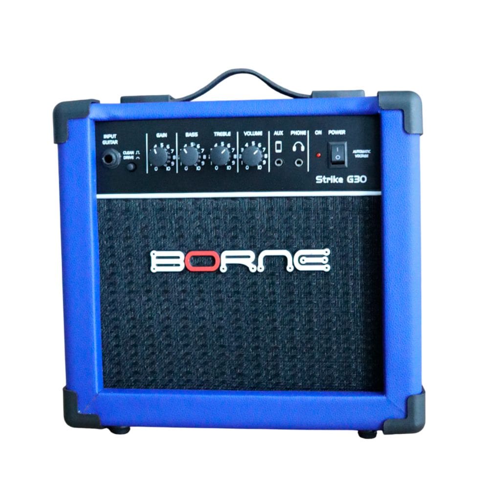 Amplificador Para Guitarra 15w Borne Cubo Strike G30 Azul