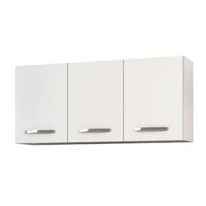 Armário Aéreo De Cozinha Honduras 03 Portas 120cm Branco - Lumil Móveis Branco-castanho