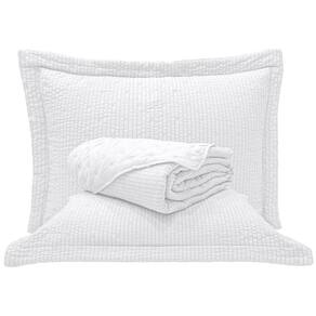 Kit Cobre Leito Colcha Pequim King Dupla Face 3 Peças - Branco - 100% Poliéster