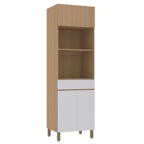 Paneleiro 70cm 4 Portas E 1 Gaveta Com Espaço Torre Quente S Freijó-freijó -cinza Cristal