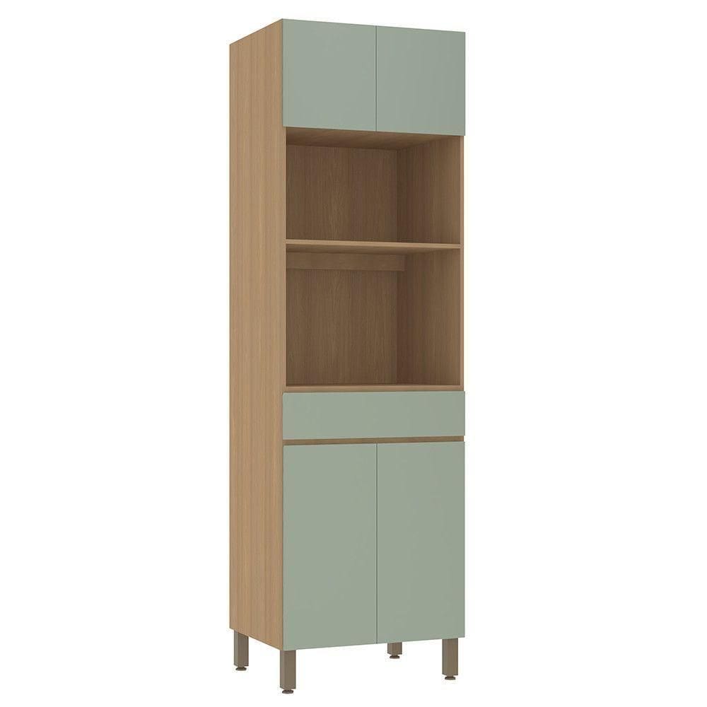 Paneleiro 70cm 4 Portas E 1 Gaveta Com Espaço Torre Quente S Freijó-verde Jade