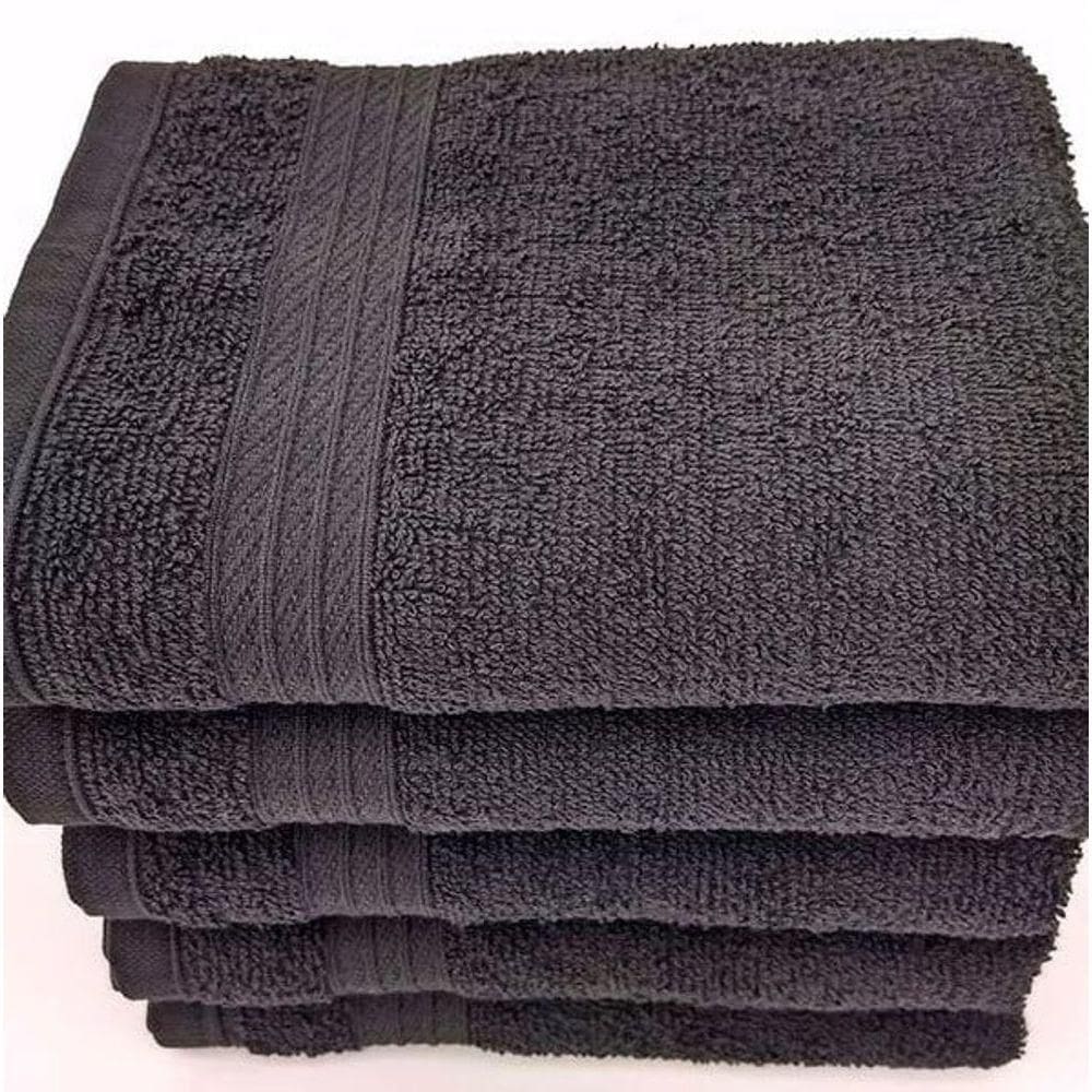 Toalhas Rosto Lmpeter 48x75cm Preto - 06 Unidades