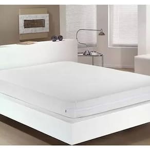 Capa Para Colchão Buettner Queen Malha 100% Algodão Com Zíper Branco