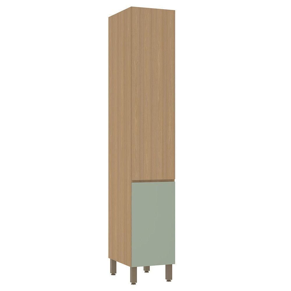 Paneleiro Simples 40cm 2 Portas Slim Luciane Móveis Freijó-freijó -verde Jade