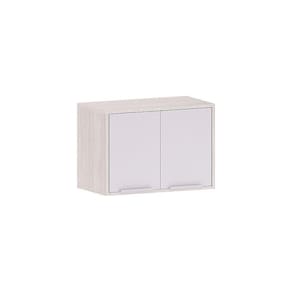 Armário Aéreo De Geladeira 60cm 2 Portas Art Luciane Móveis Pátina-cinza Cristal