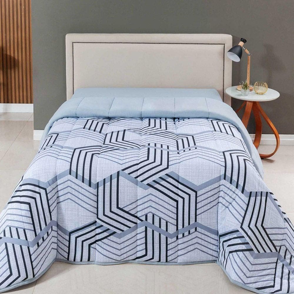 Edredom Coberdrom Sonho Bom Queen Em Malha - Cinza - 100% Algodão