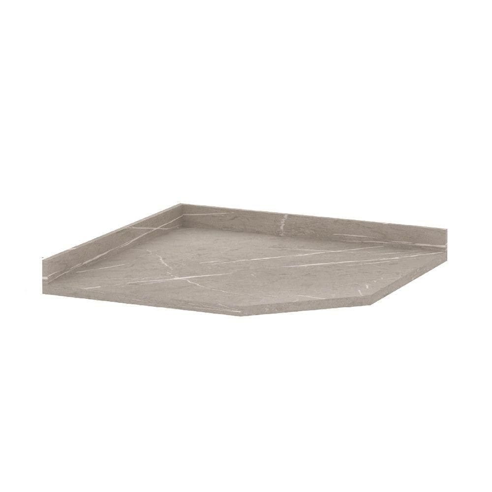 Tampo Para Balcão Canto Diagonal 74cm Premium Luciane Móveis Quartzo Beige