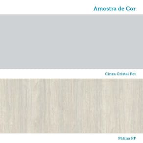 Armário Aéreo 80 Cm 2 Portas Art Luciane Móveis Pátina-cinza Cristal