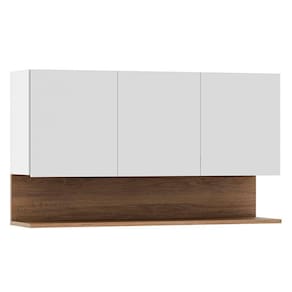 Armário De Cozinha Aéreo 118cm 3 Portas Duda Z34 Branco Freijó Mpozenato