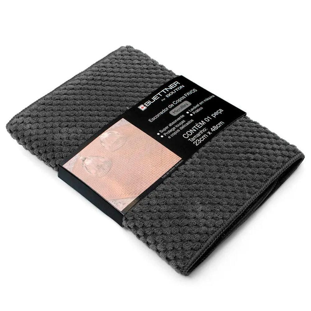 Escorredor De Copos Buettner Microfibra 80% Poliéster-20% Poliamida Cooking Favos 23cm X 48cm Cinza